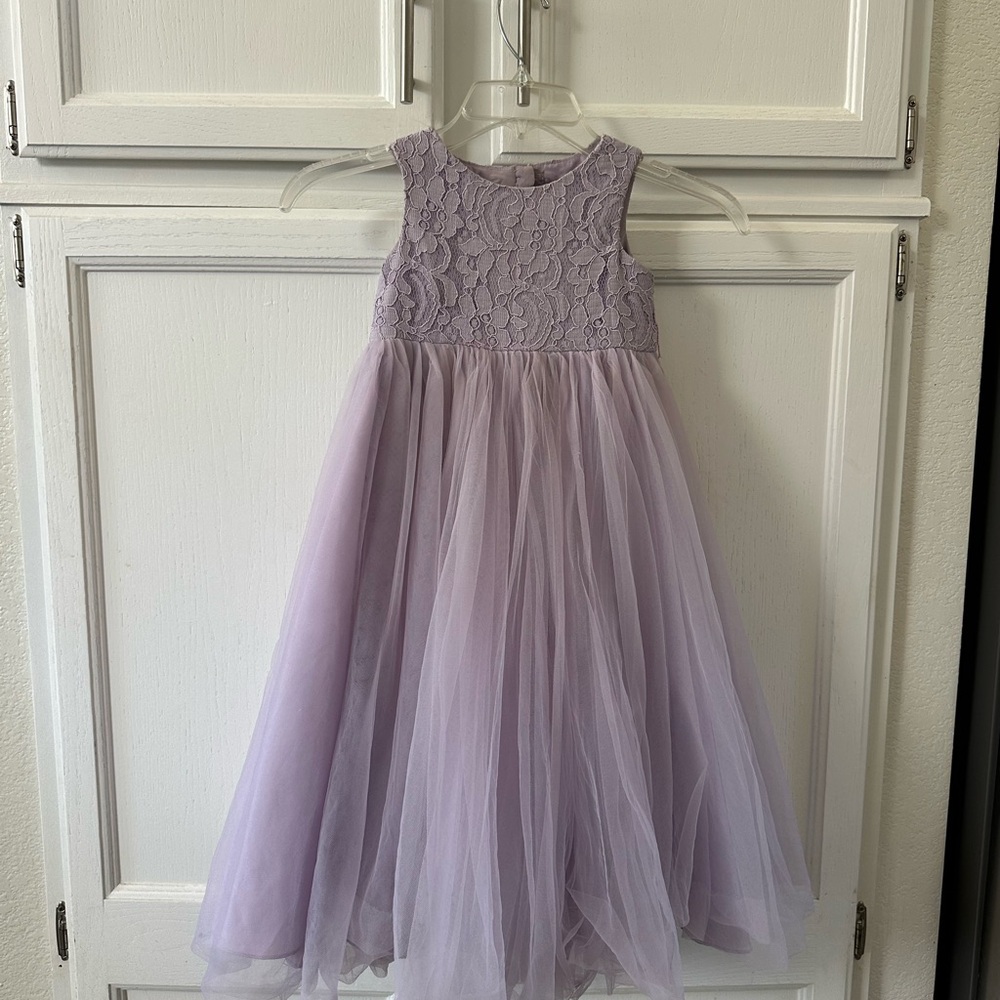 David's Bridal Lilac Lace Kids Dress